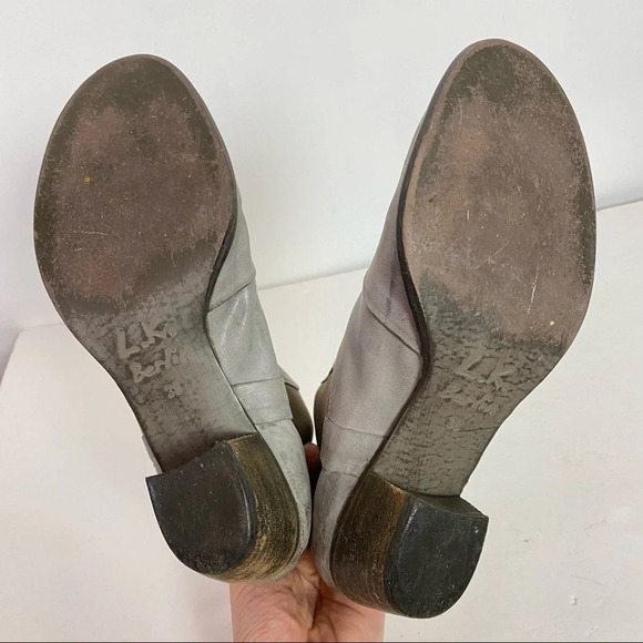Liebeskind Berlin Leather Boots Size 7.5 Distressed Gray Womens Shoes Booties - Picture 8 of 12